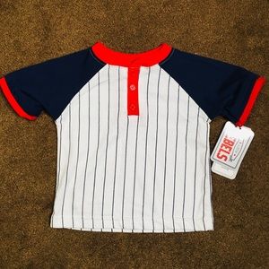 NEW Little Rebels Baby Boy Baseball Red White Blue Tshirt 24M Cotton Blend